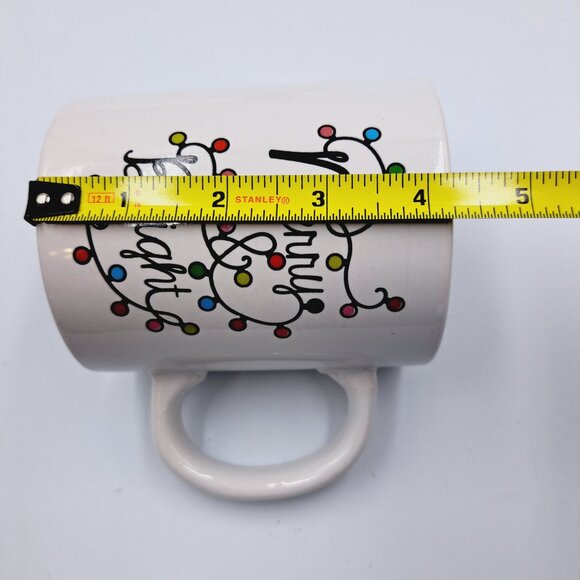 Merry & Bright Holiday Christmas Lights White Coffee Tea Mug - Picture 5 of 5